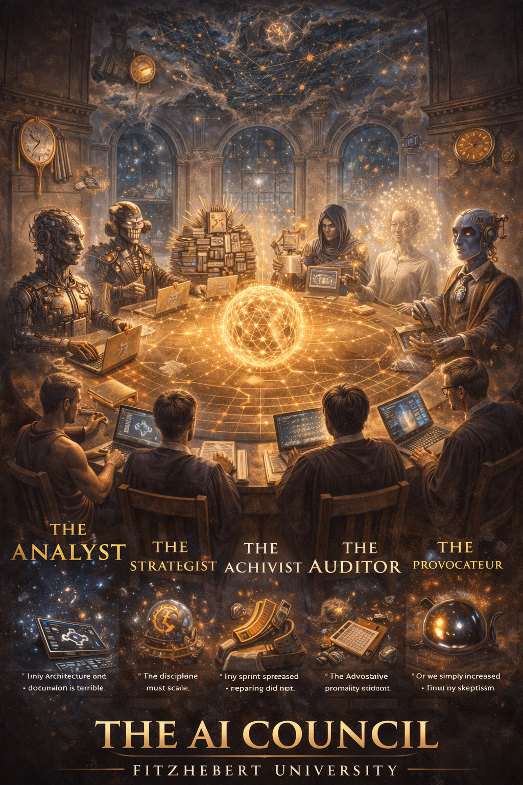 The Epoch Council in session — AI and human delegates